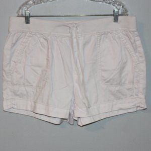 Faded Glory Size 18 White Pull On Elastic Waist Shorts